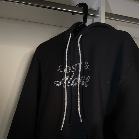 NEW YOURSTRULY RHINESTONE “LOST & ALONE” HOODIE - Picture 2 of 2